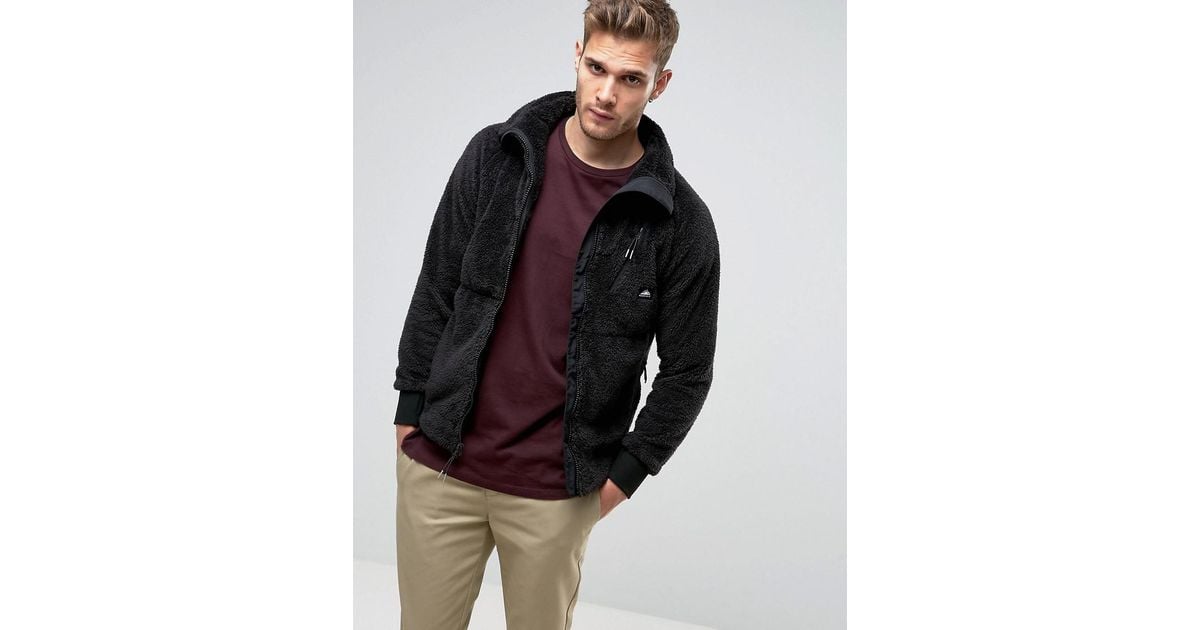 Penfield Breakheart Teddy Fleece Jacket Full Zip In Black for Men