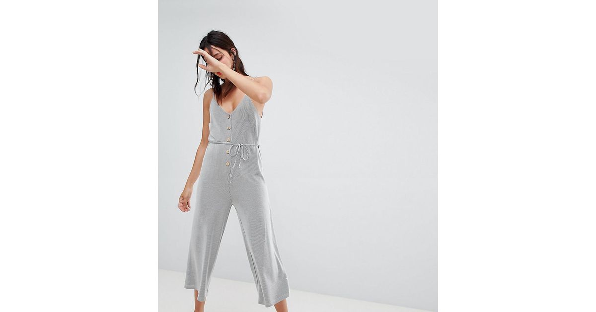 stradivarius denim jumpsuit