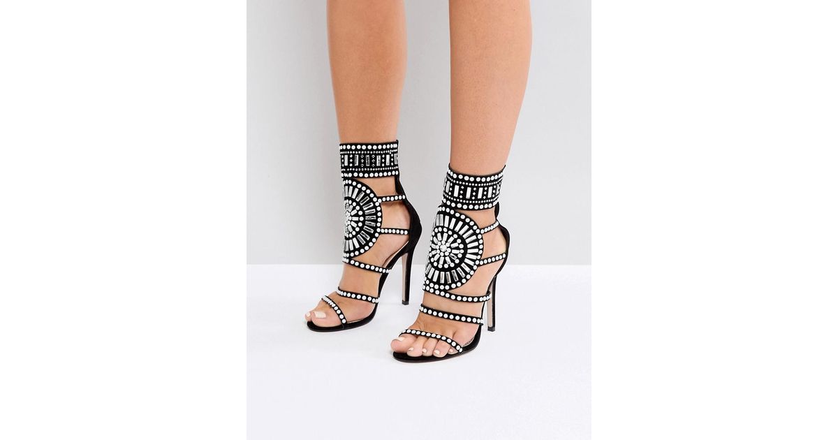 public desire cleopatra embellished heeled sandals