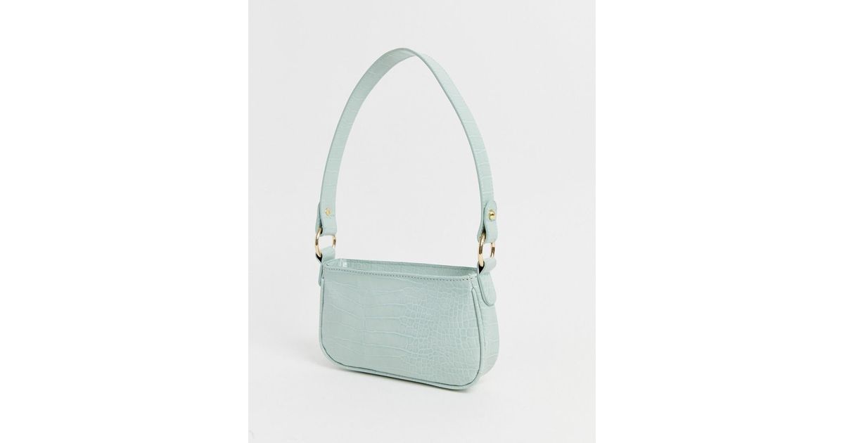 croc effect 90s shoulder bag