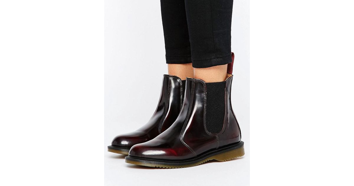 Dr. Martens Leather Kensington Flora Burgundy Chelsea Boots in Red - Lyst