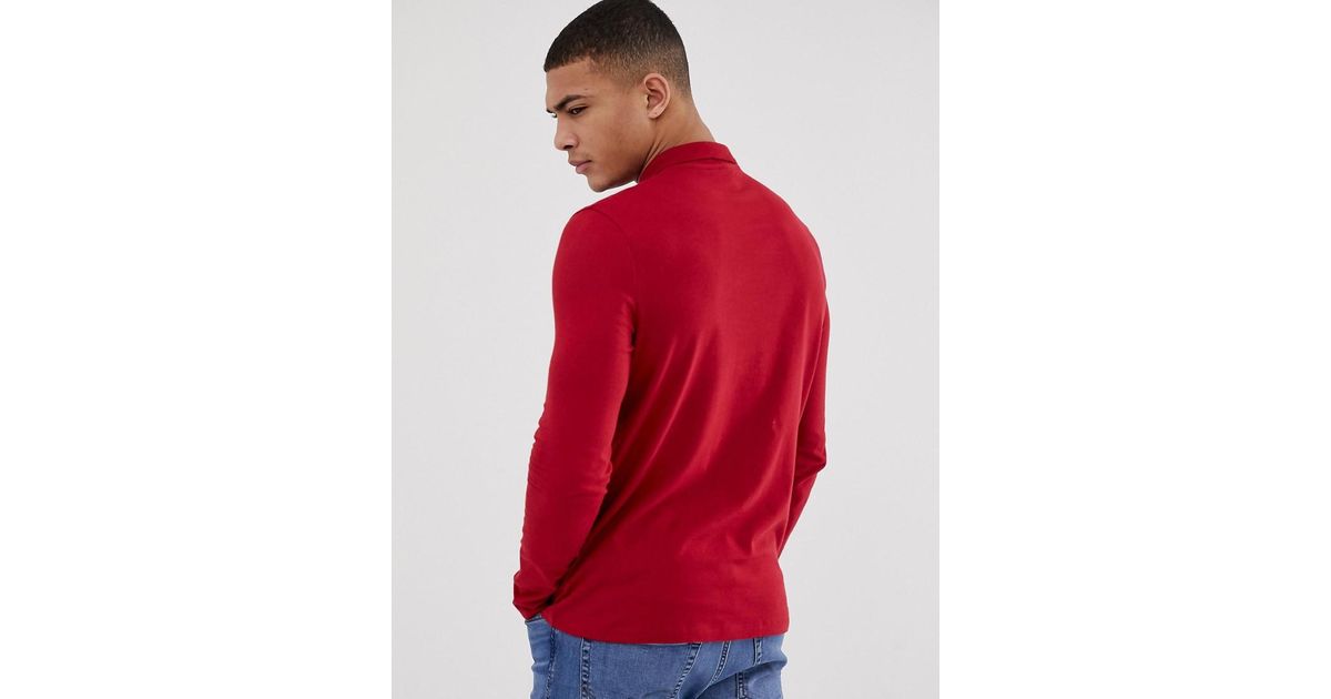 asos men's long sleeve polo shirts