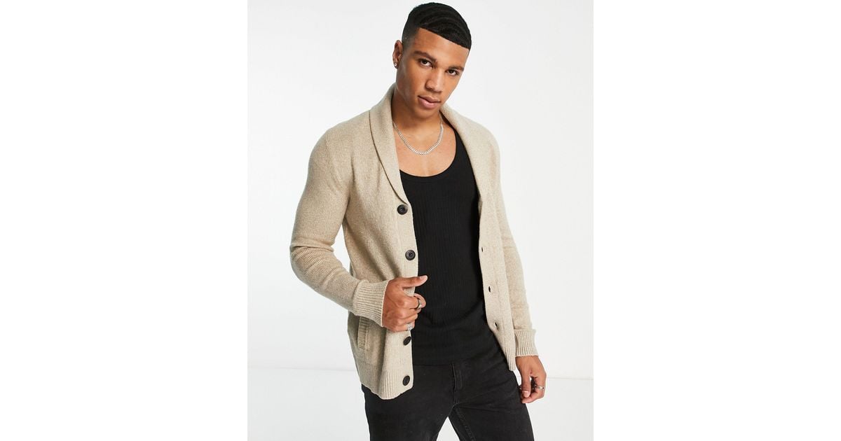 Hollister Knitted Shawl Cardigan in Natural for Men | Lyst UK