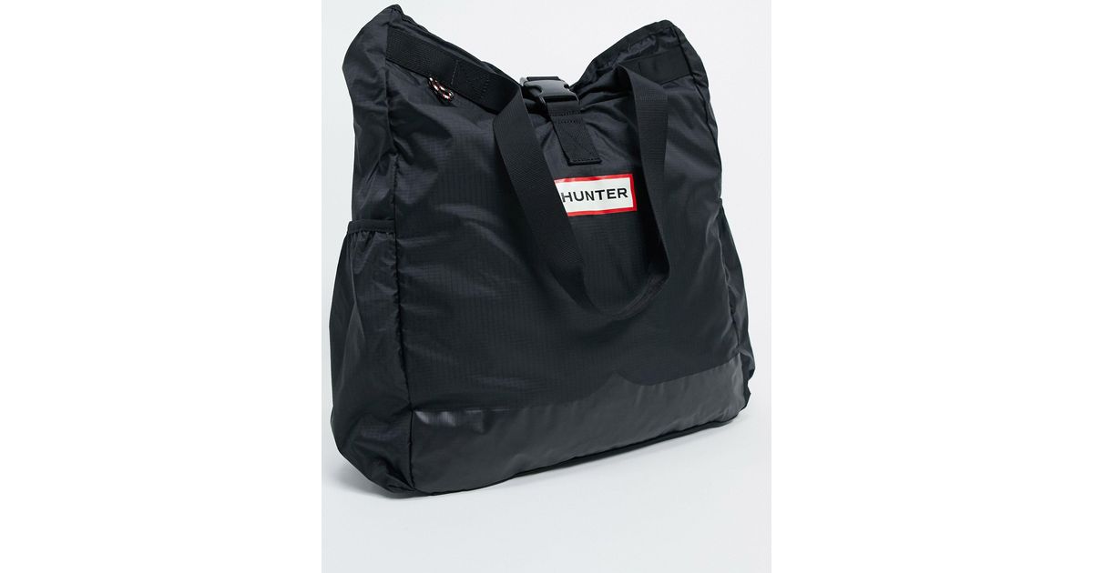 HUNTER Ripstop Packable Tote Bag in Black Lyst UK
