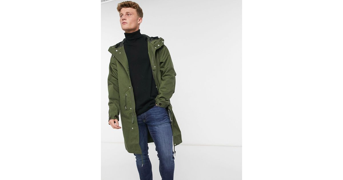 pretty green fishtail parka