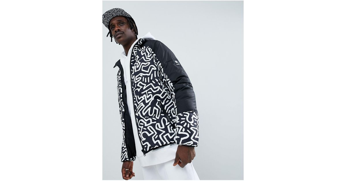 Element X Keith Haring Reversible Puffer Jacket in Black for Men | Lyst