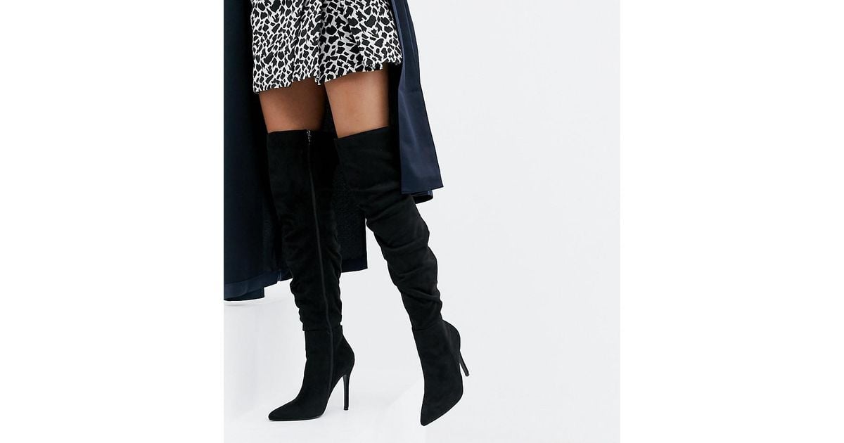 black over the knee slouch boots