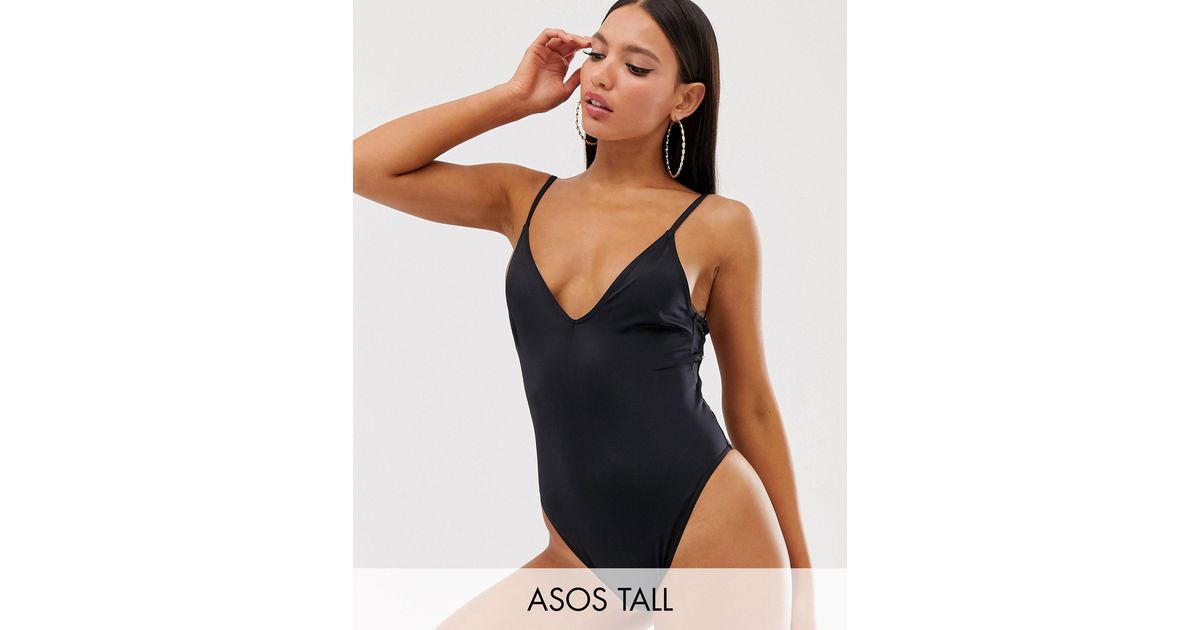 asos black swimming costume