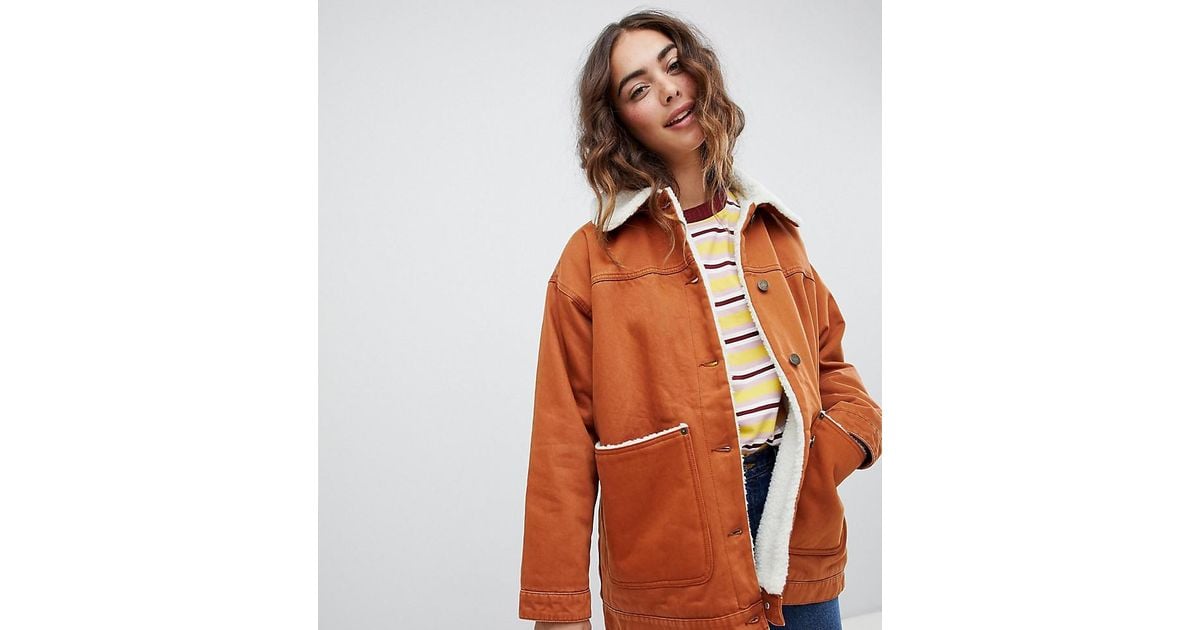 monki borg denim trucker jacket