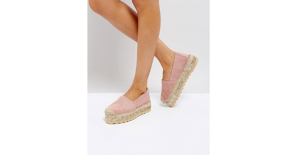 pink leather espadrilles