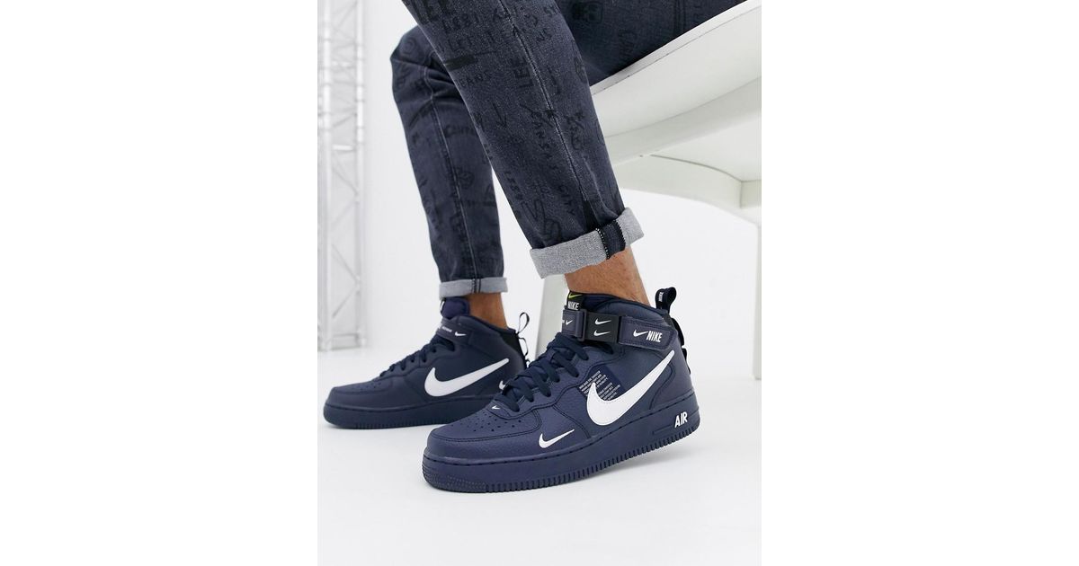 Zapatillas abotinadas color azul marino 804609-403 '07 Air Force 1 Nike de  hombre de color Negro | Lyst