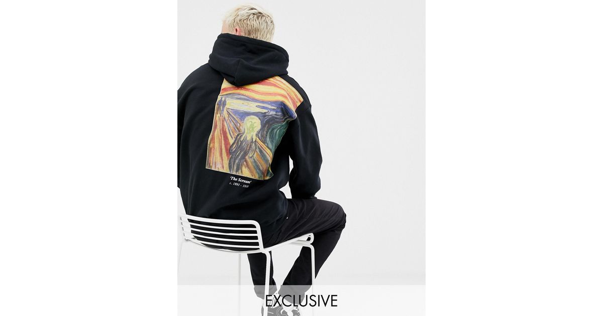 Reclaimed (vintage) Inspired Oversized Scream Hoodie in Black for Men | Lyst