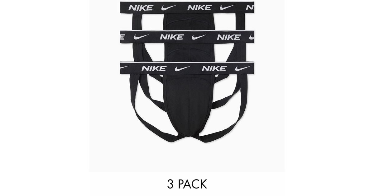 Nike 3-pack Cotton Stretch Jockstraps in Black for Men Lyst
