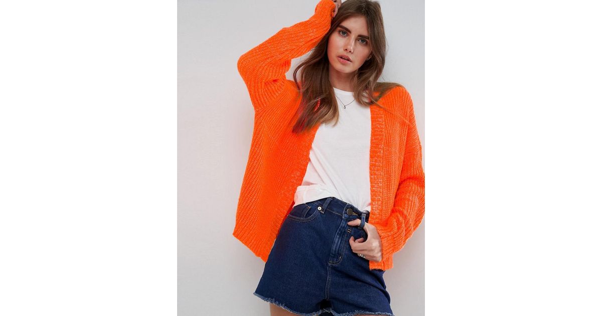 chunky orange cardigan