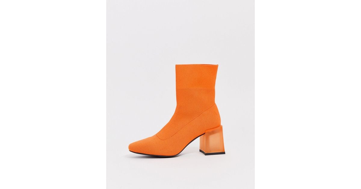 Orange ankle booties discount