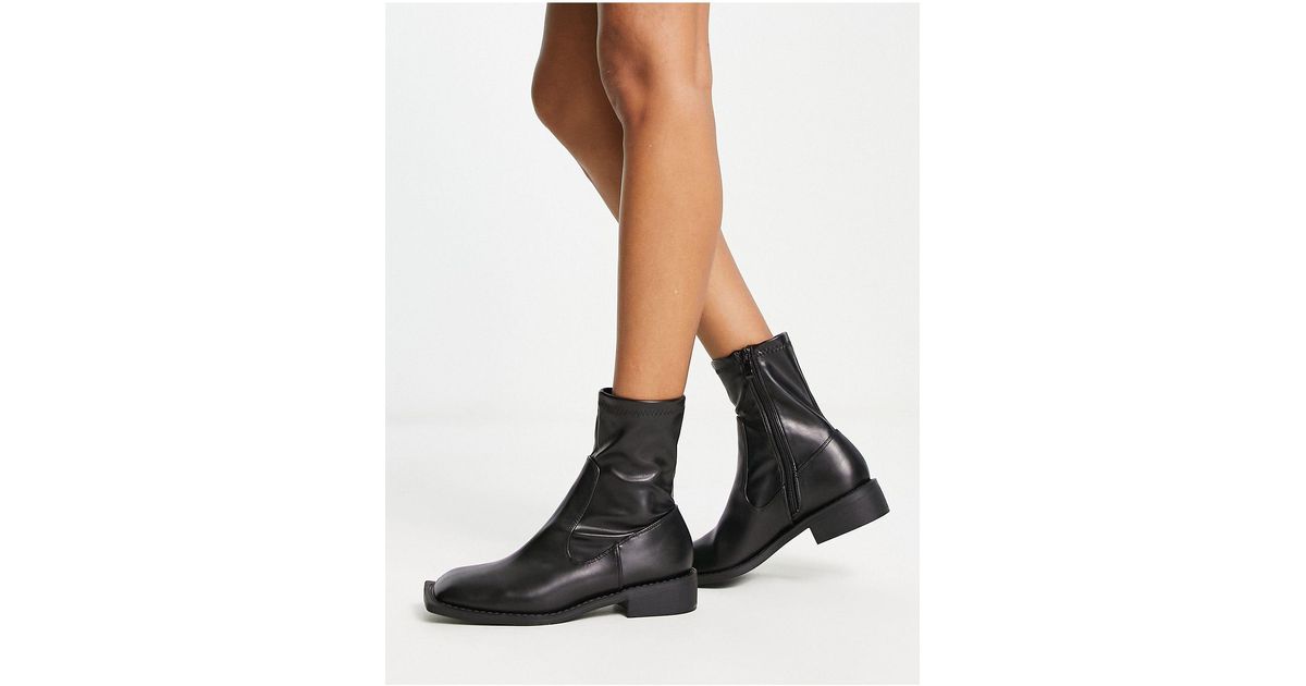 Raid Black Annelien Square Toe Sock Boots