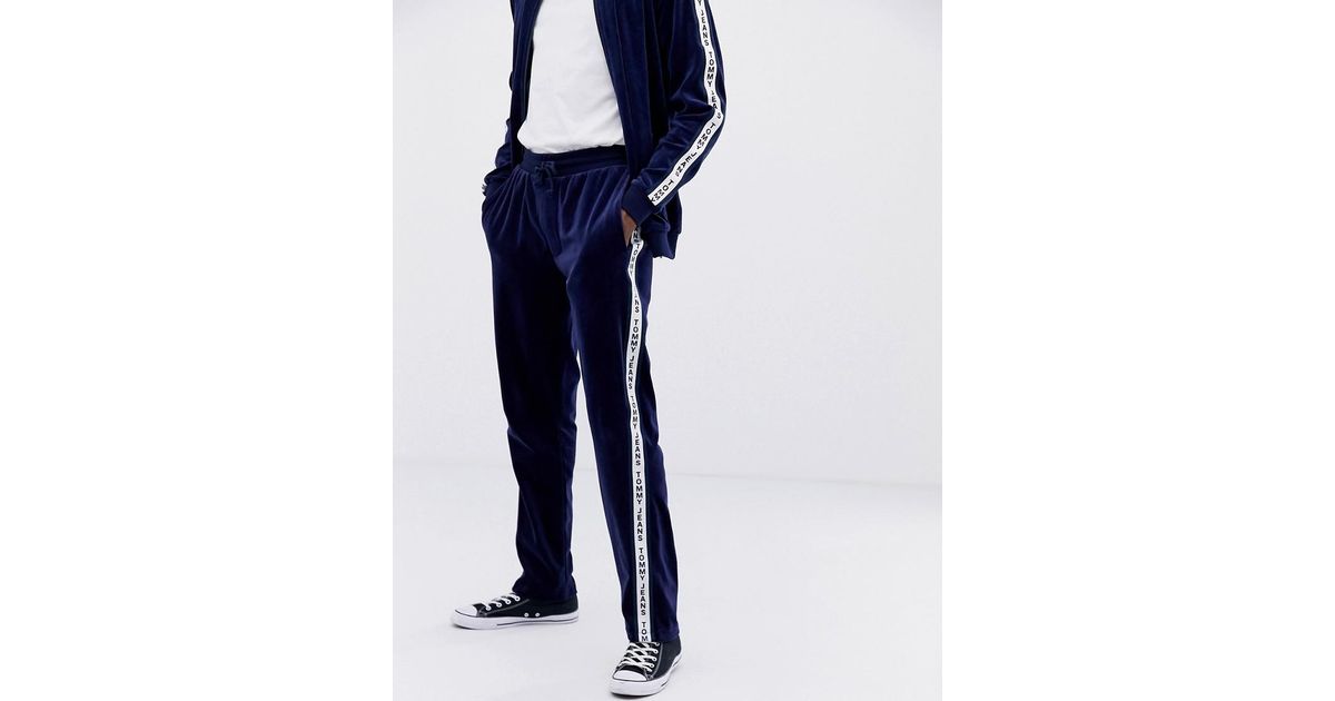 tommy hilfiger navy track pants