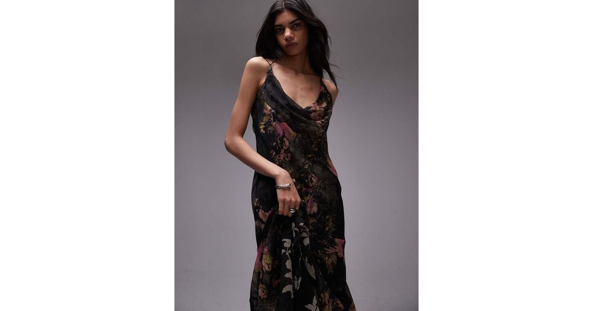 topshop double layered cami dress in soft blue floral TOPSHOP Double Layered Cami Dress In Soft Blue Floral