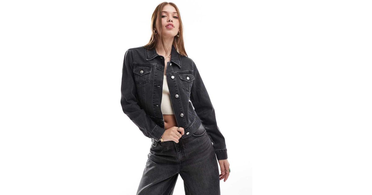 Miss Selfridge Denim Girlfriend Jacket in Blue Lyst UK