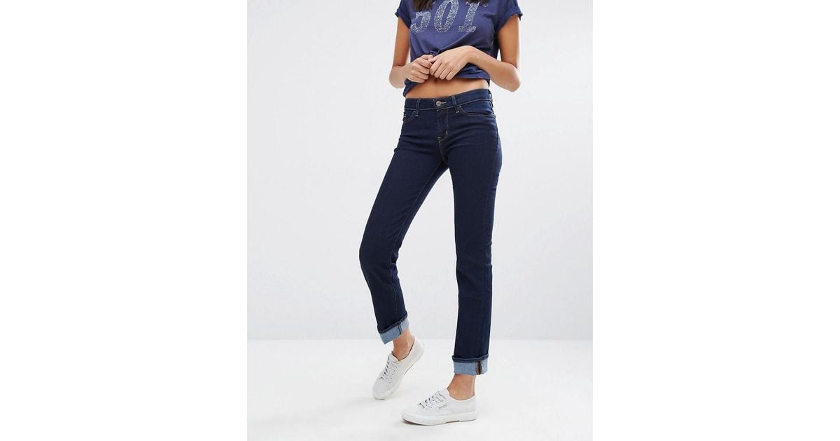Levi's Levi's 714 Straight Mid Rise Jeans in Blue | Lyst UK