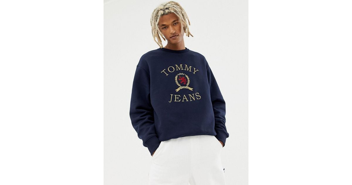 Tommy Hilfiger 6.0 Limited Capsule Crew Neck Sweatshirt With Crest Logo in  Blue for Men | Lyst UK