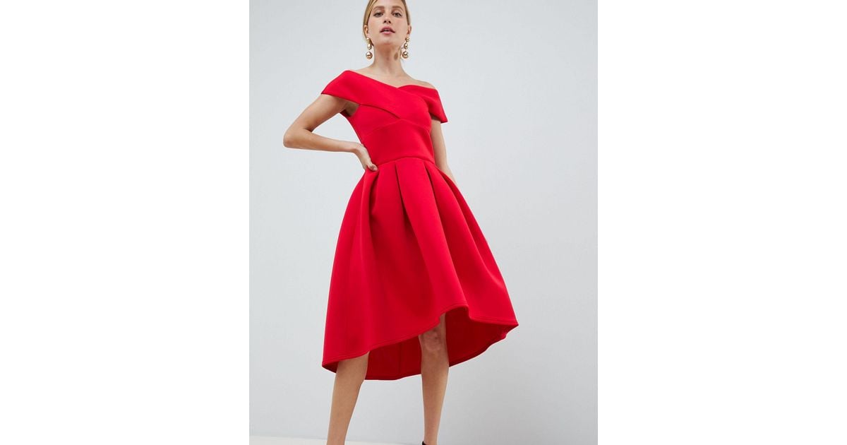 red skater prom dress