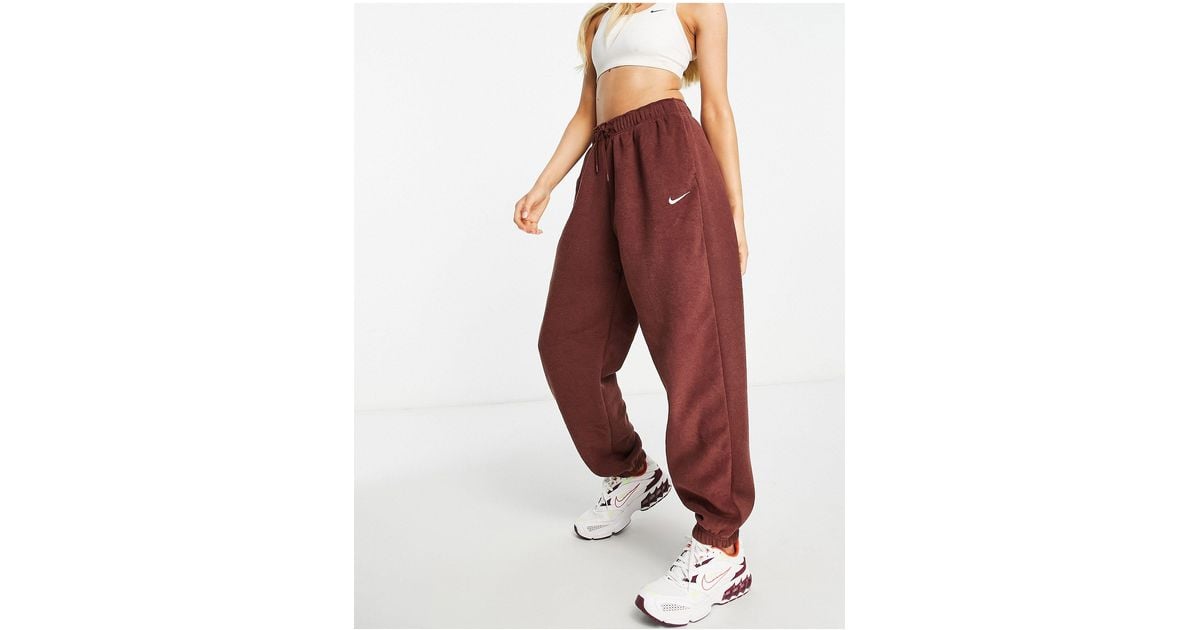 nike essentials plush high rise cuffed fleece sweatpants