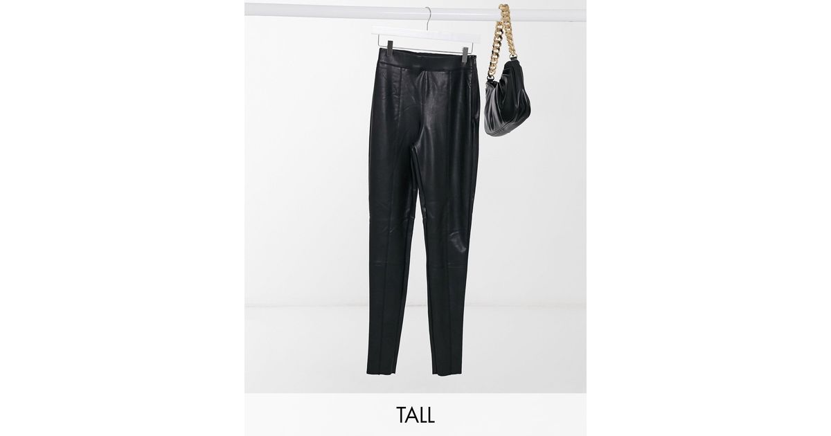 Stylish and Tall Faux Leather Pants by Topshop