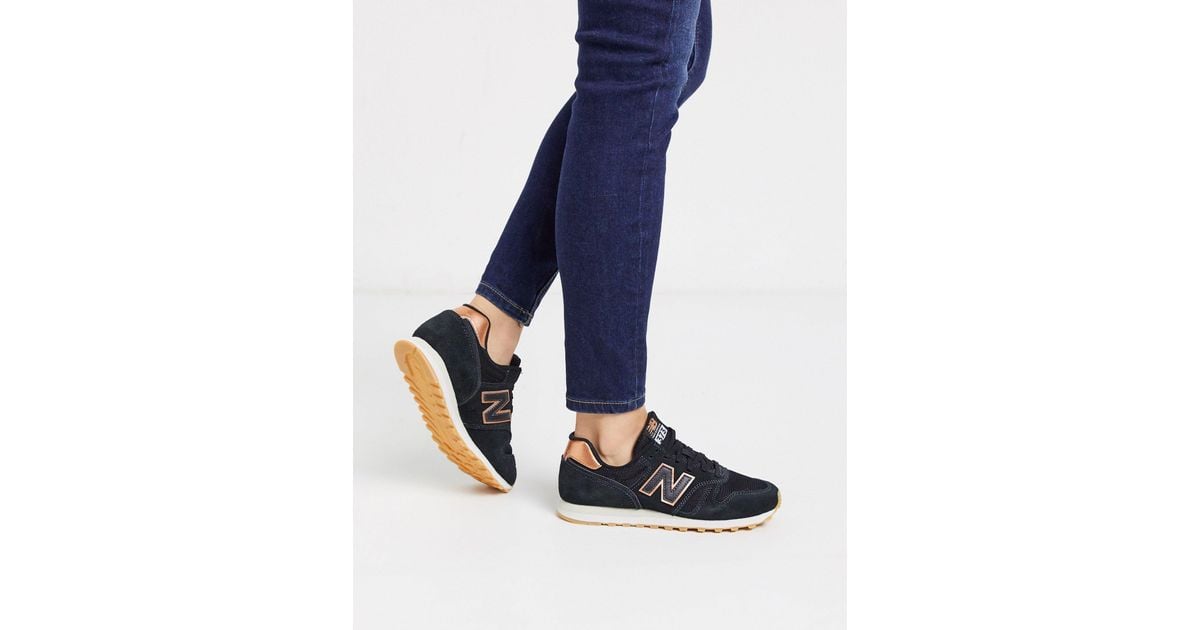 New Balance 373 Womens Black / Rose Gold Trainers for Men | Lyst