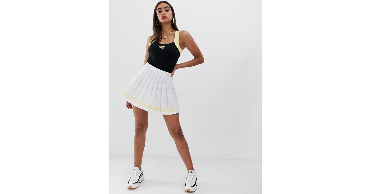 Fila Pleated Mini Tennis Skirt in White | Lyst UK