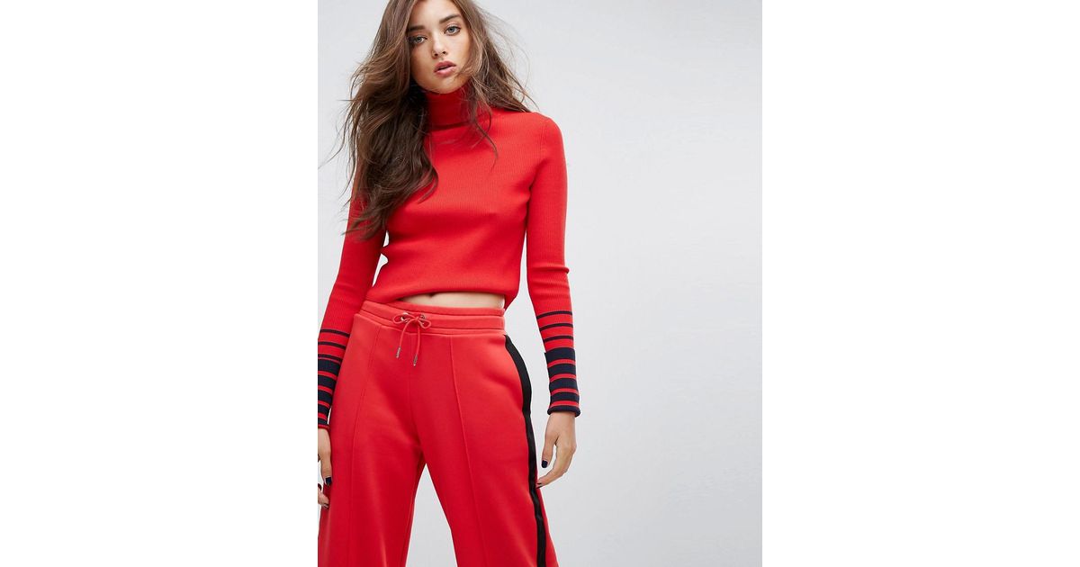 tommy hilfiger red jumper womens