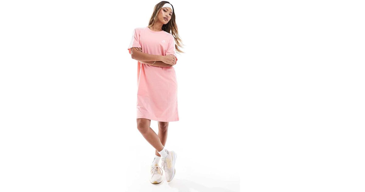 adidas Originals Essentials 3-Stripes Boyfriend T-Shirt Dress in