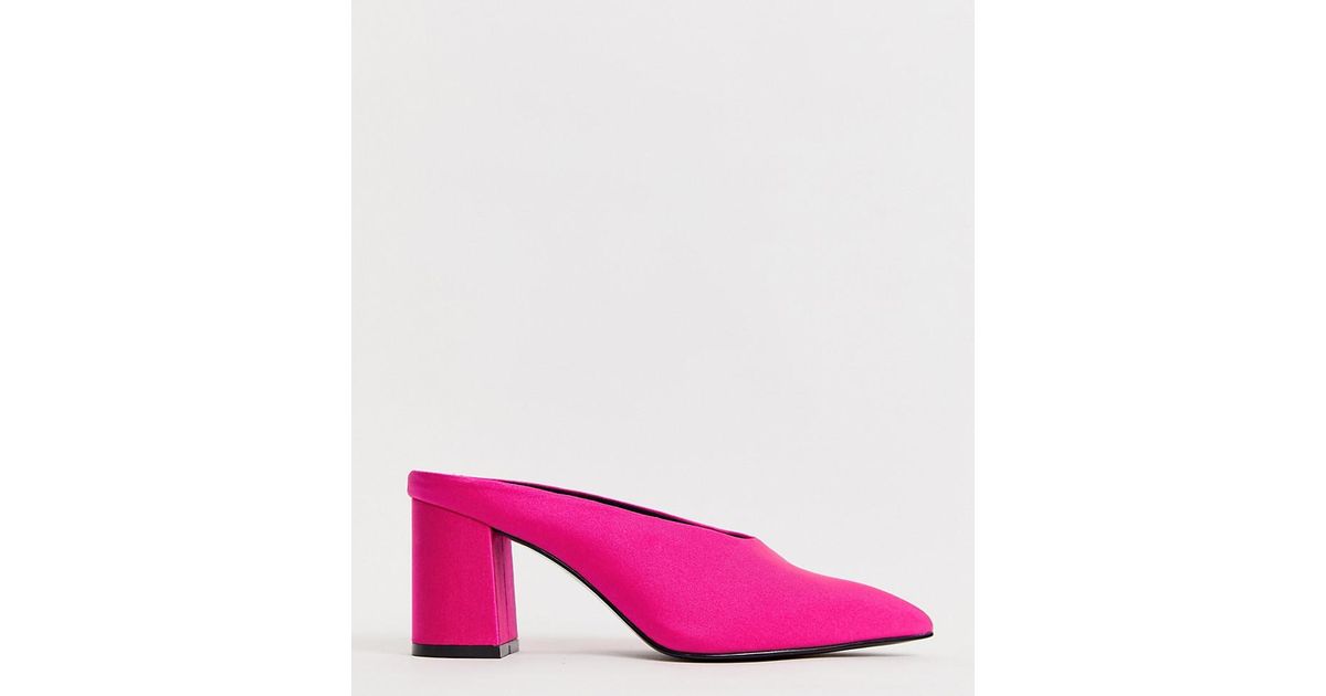 neon pink mules