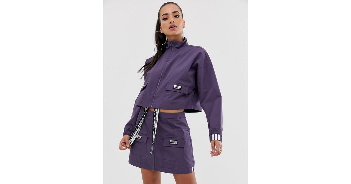 adidas Originals Ryv Patch Pocket Cropped Jacket In Purple in Purple - Lyst