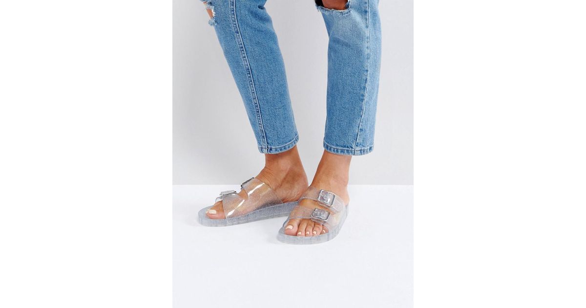 clear glitter jelly slides
