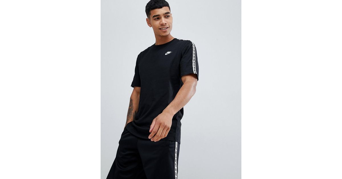 Nike Logo Taping T-shirt in Black for Men - Lyst