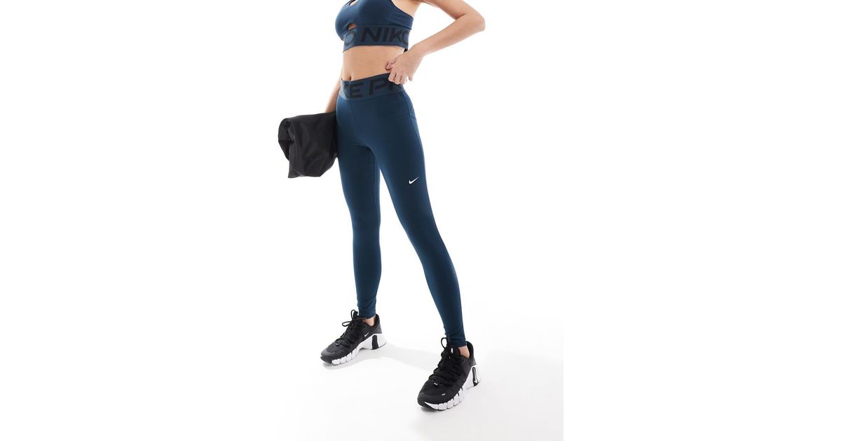 nike pro training leggings in navy