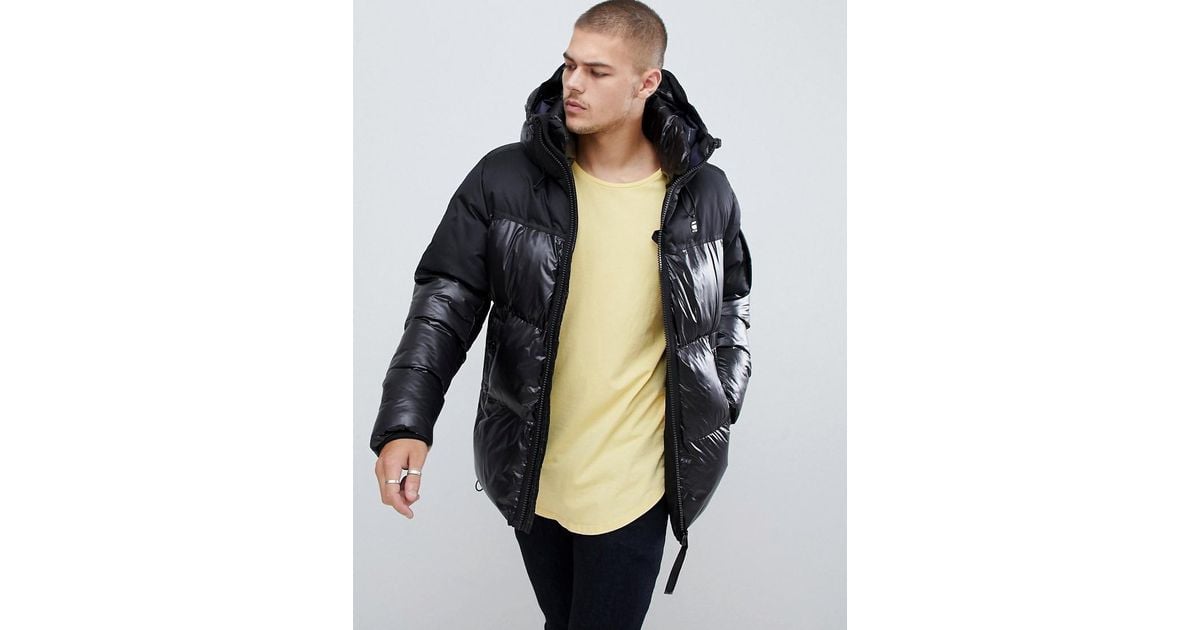 G-Star RAW Whistler Hooded Quilted Jacket in Black for Men | Lyst