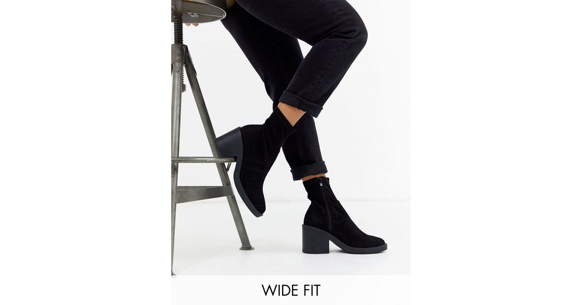 Tatum - Stivaletti a calza con suola spessa neri di Raid Wide Fit in Nero |  Lyst