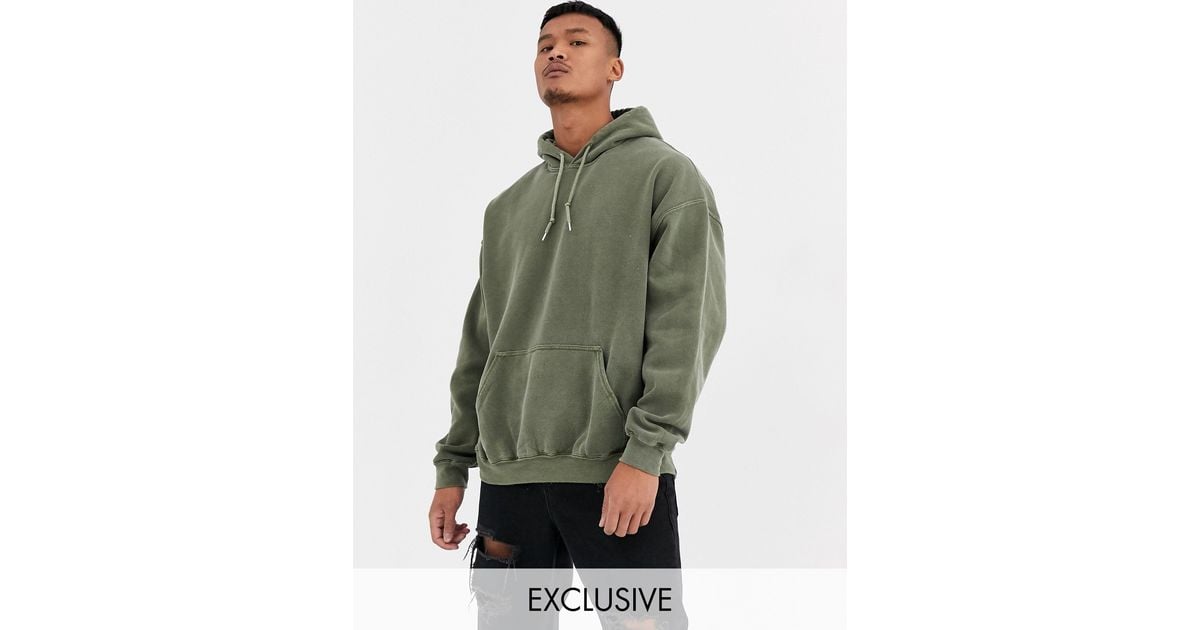 Reclaimed vintage inspired oversized hoodie in green overdy sales