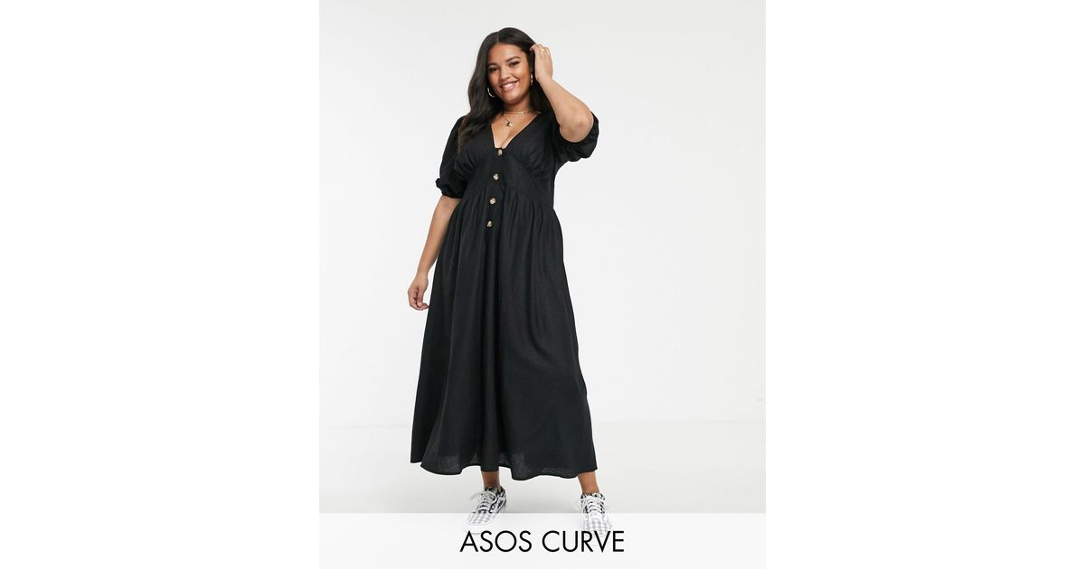 black linen maxi dress