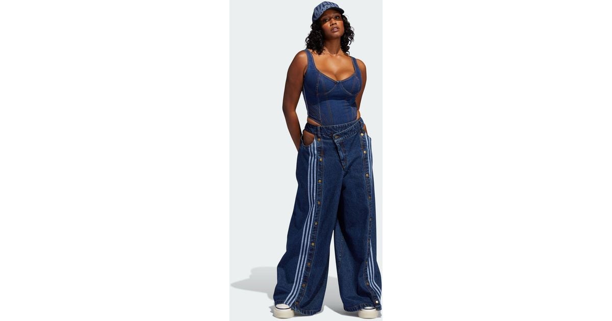 Ivy Park Adidas Originals X Denim Popper Jeans in Blue | Lyst Canada