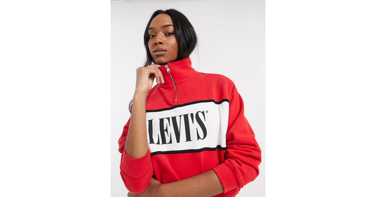 Levi's – Sweatshirt mit kurzem Reißverschluss in Rot | Lyst AT