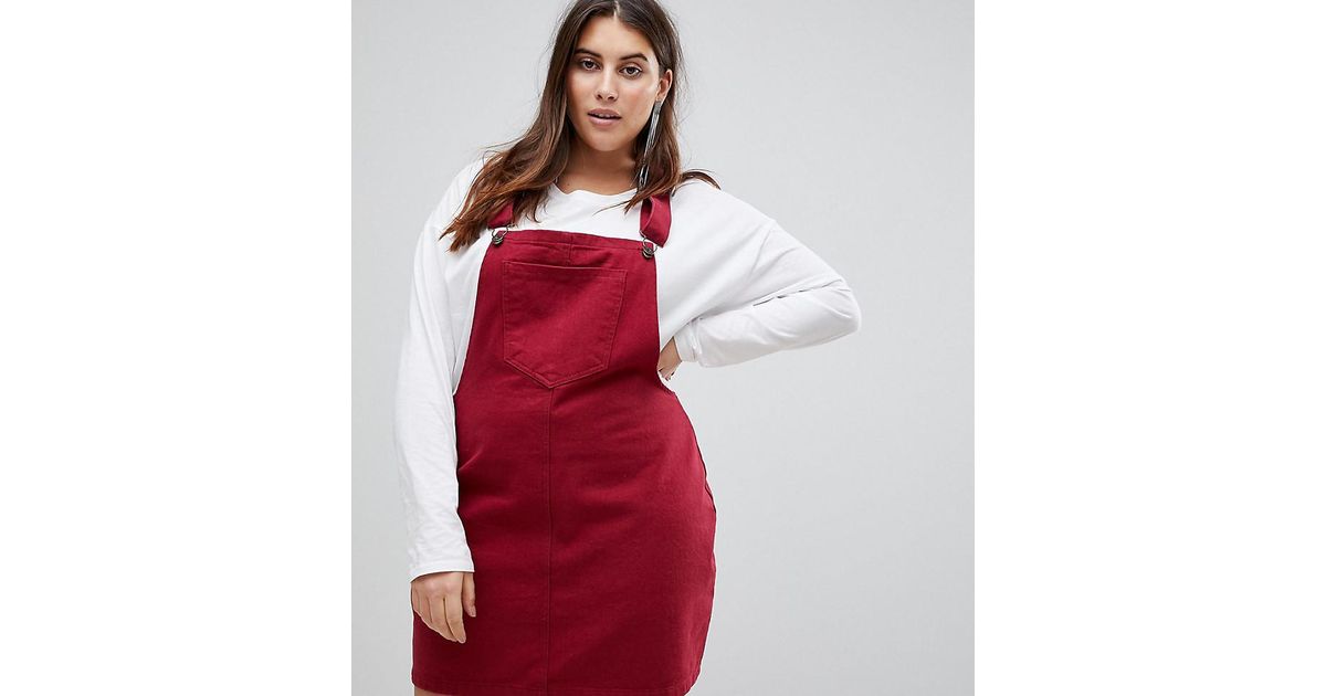 dungaree dress red