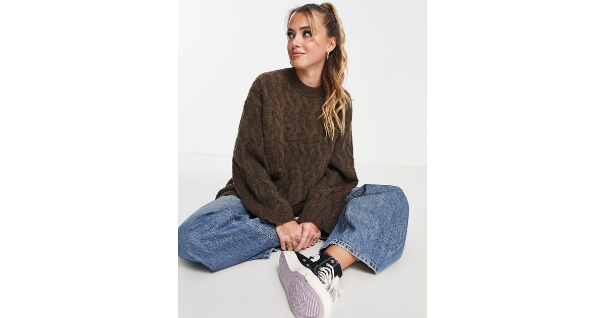 Monki Oversized Cable Knit Sweater