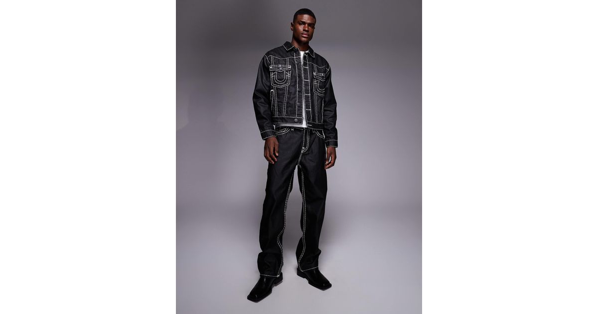 TRUE RELIGION Bobby Baggy Flap Pocket Jeans Co-Ord in Black for