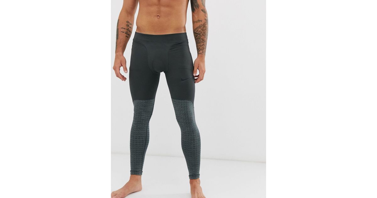 Nike Synthetic Nike Pro Training Therma Utility Tights in Gray for Men - Lyst