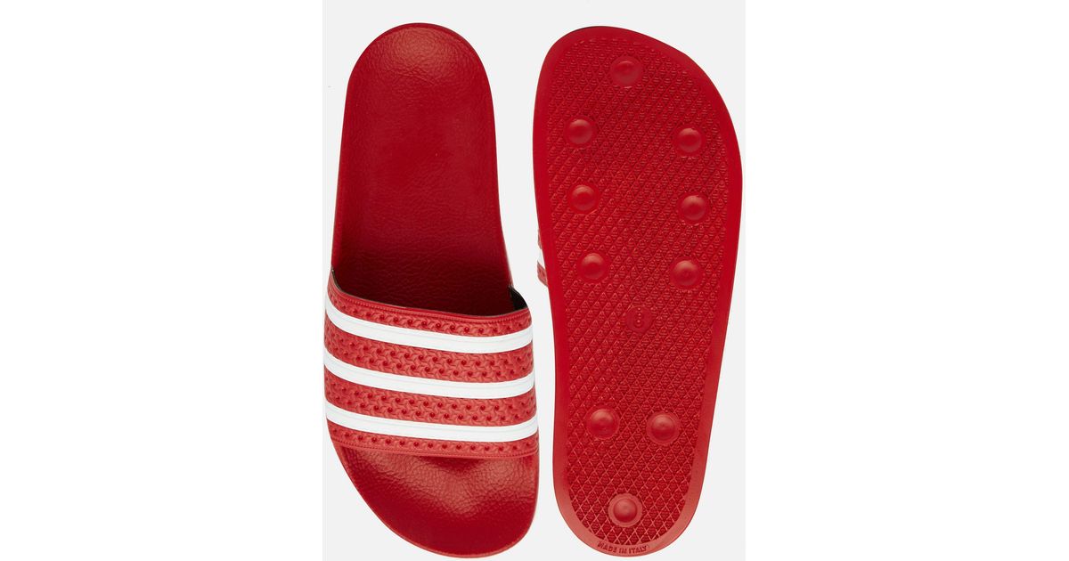 adidas Originals Adilette - Slippers 288193 in het Rood | Lyst NL