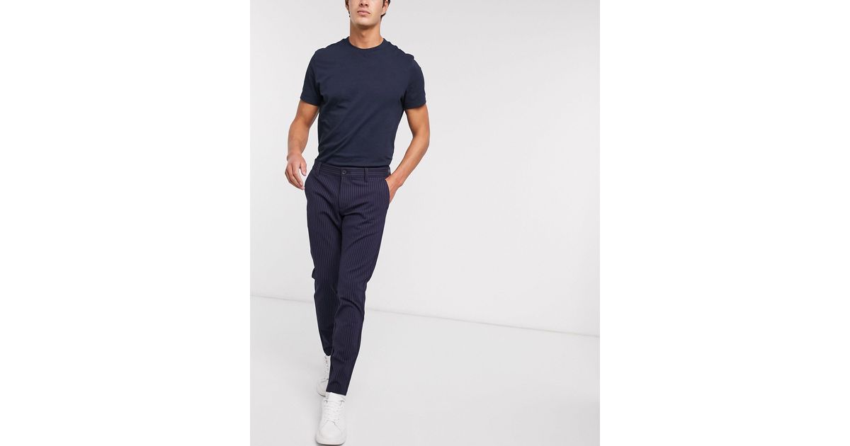 Only & Sons – elegante stretch-hose mit nadelstreifen in Blau für Herren |  Lyst DE