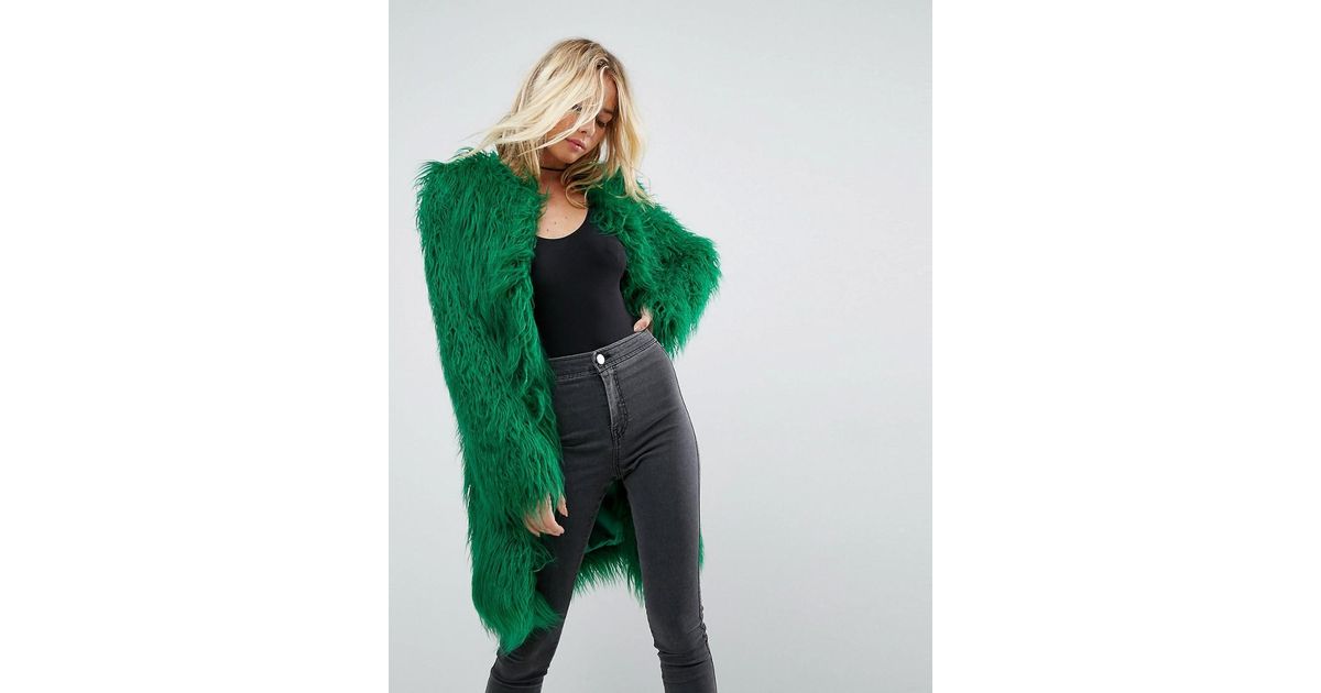 Asos Curve Patched Faux Fur Mongolian Coat Plus Size Pink Outfits Clothes Lost Ink Mongolian Faux Fur Coat Asos